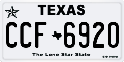 TX license plate CCF6920