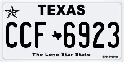 TX license plate CCF6923