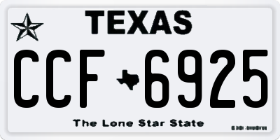 TX license plate CCF6925
