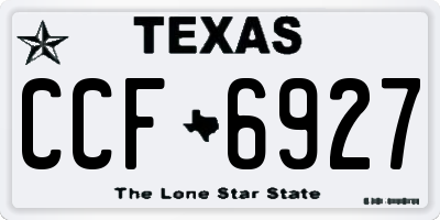 TX license plate CCF6927