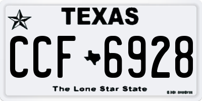 TX license plate CCF6928