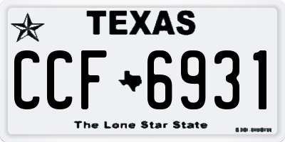 TX license plate CCF6931