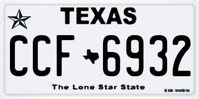 TX license plate CCF6932