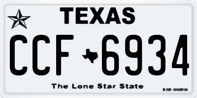 TX license plate CCF6934