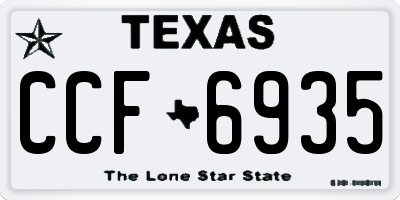 TX license plate CCF6935