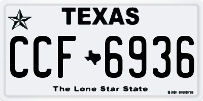 TX license plate CCF6936