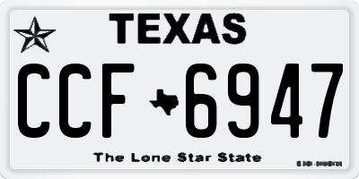 TX license plate CCF6947