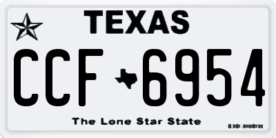 TX license plate CCF6954