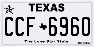 TX license plate CCF6960