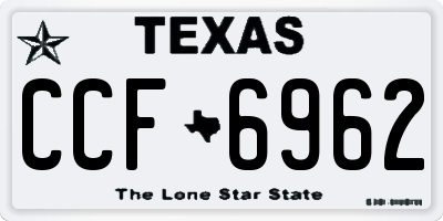 TX license plate CCF6962
