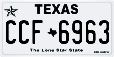 TX license plate CCF6963