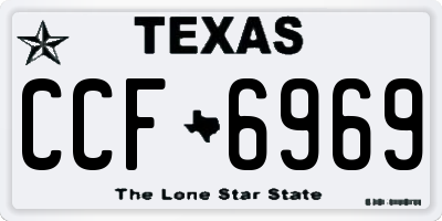 TX license plate CCF6969