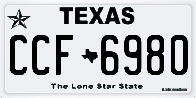 TX license plate CCF6980