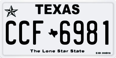TX license plate CCF6981