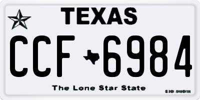 TX license plate CCF6984