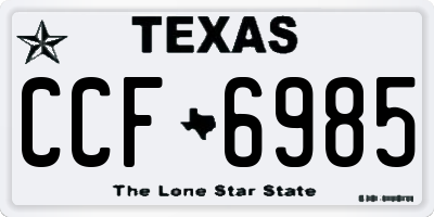 TX license plate CCF6985