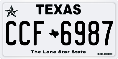 TX license plate CCF6987