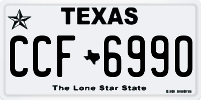 TX license plate CCF6990