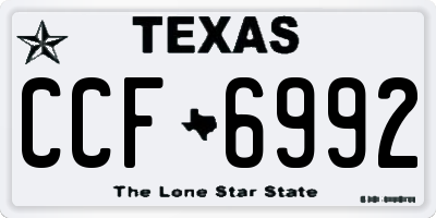 TX license plate CCF6992