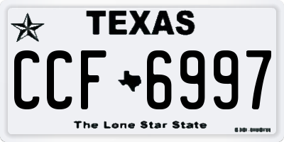 TX license plate CCF6997