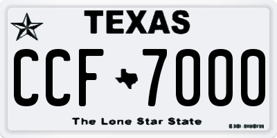 TX license plate CCF7000