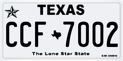 TX license plate CCF7002