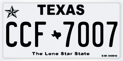 TX license plate CCF7007