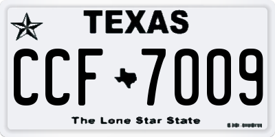TX license plate CCF7009