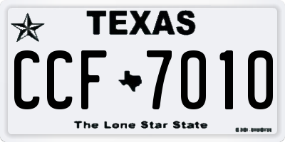 TX license plate CCF7010