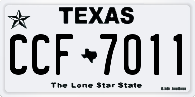 TX license plate CCF7011
