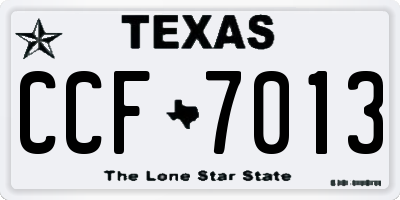 TX license plate CCF7013