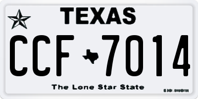 TX license plate CCF7014