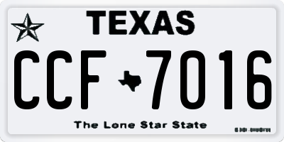 TX license plate CCF7016