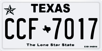 TX license plate CCF7017