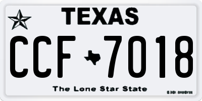 TX license plate CCF7018