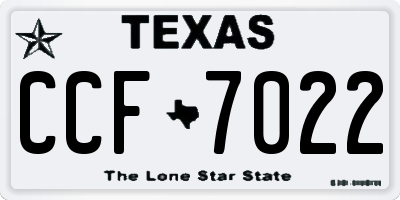 TX license plate CCF7022