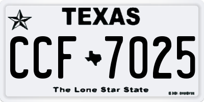 TX license plate CCF7025