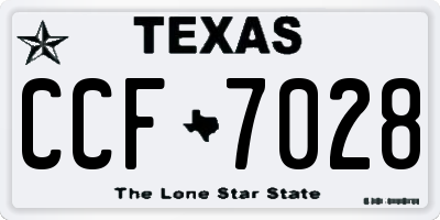 TX license plate CCF7028