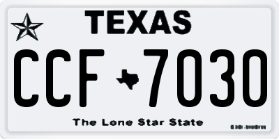 TX license plate CCF7030