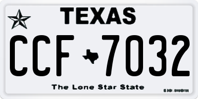 TX license plate CCF7032