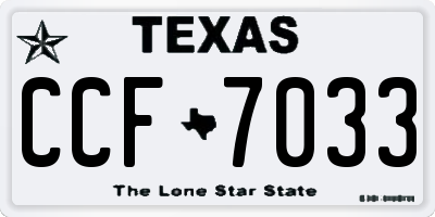 TX license plate CCF7033