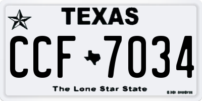TX license plate CCF7034