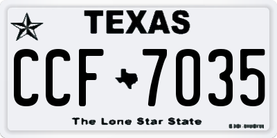TX license plate CCF7035