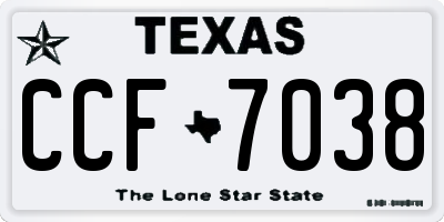 TX license plate CCF7038