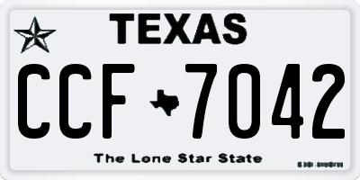 TX license plate CCF7042