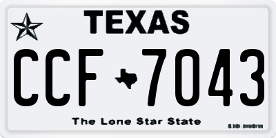 TX license plate CCF7043