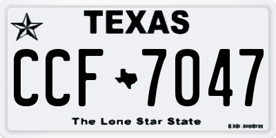 TX license plate CCF7047