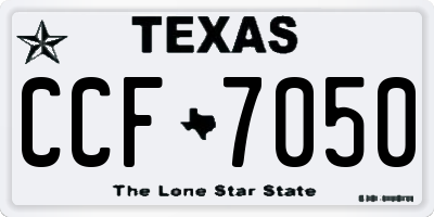 TX license plate CCF7050