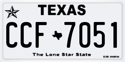 TX license plate CCF7051