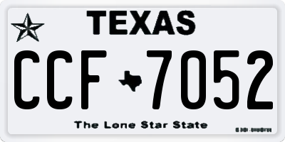 TX license plate CCF7052